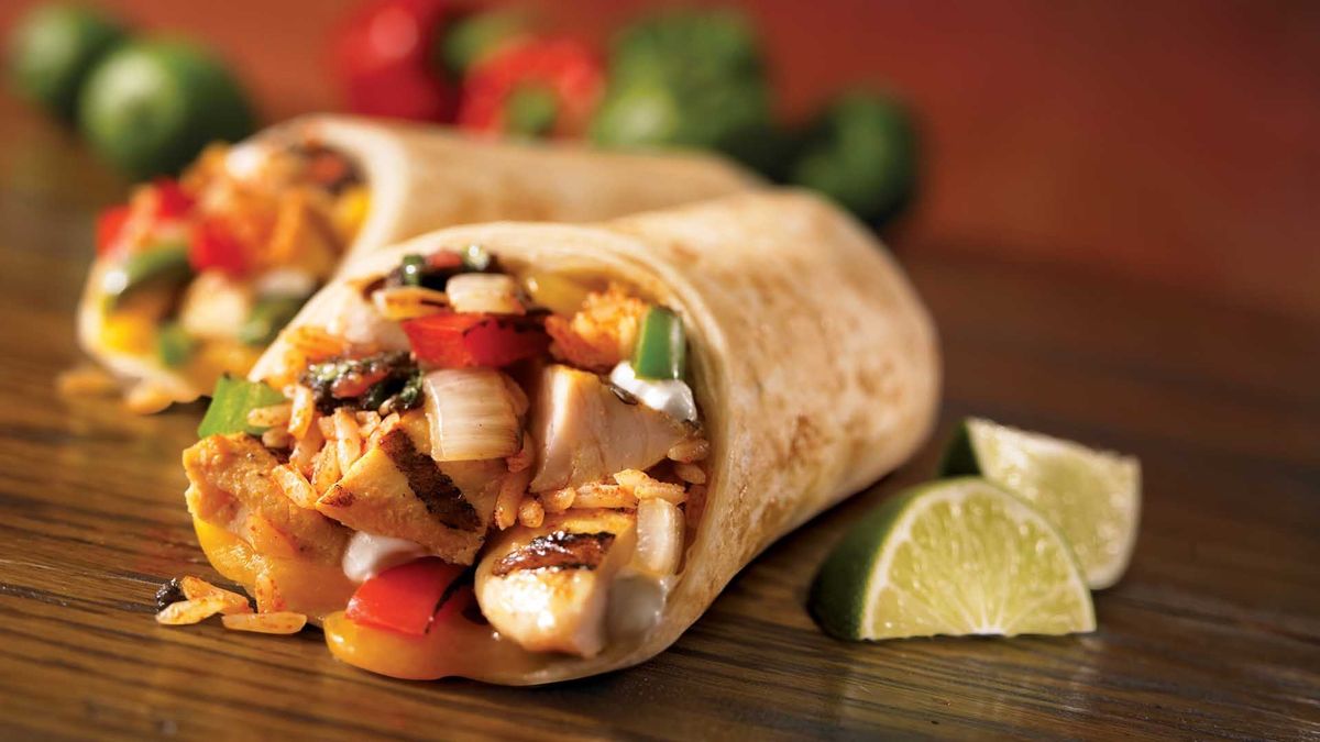 Simple Chipotle burrito built with three fillings